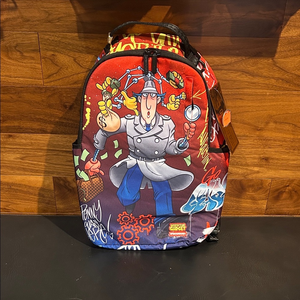 Sprayground Blue and Yellow Inspector Gadget Backpack